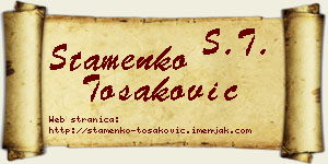 Stamenko Tošaković vizit kartica